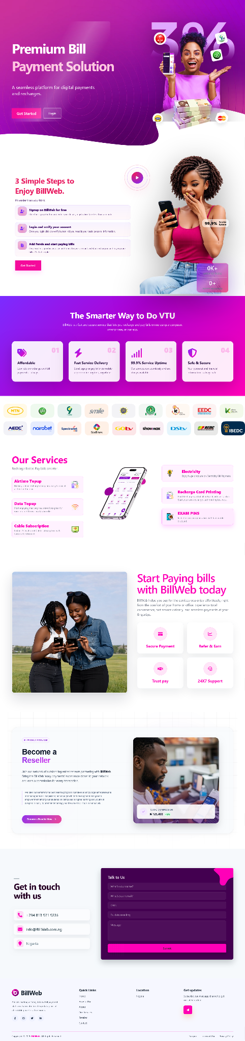 BIL Web full website homepage preview