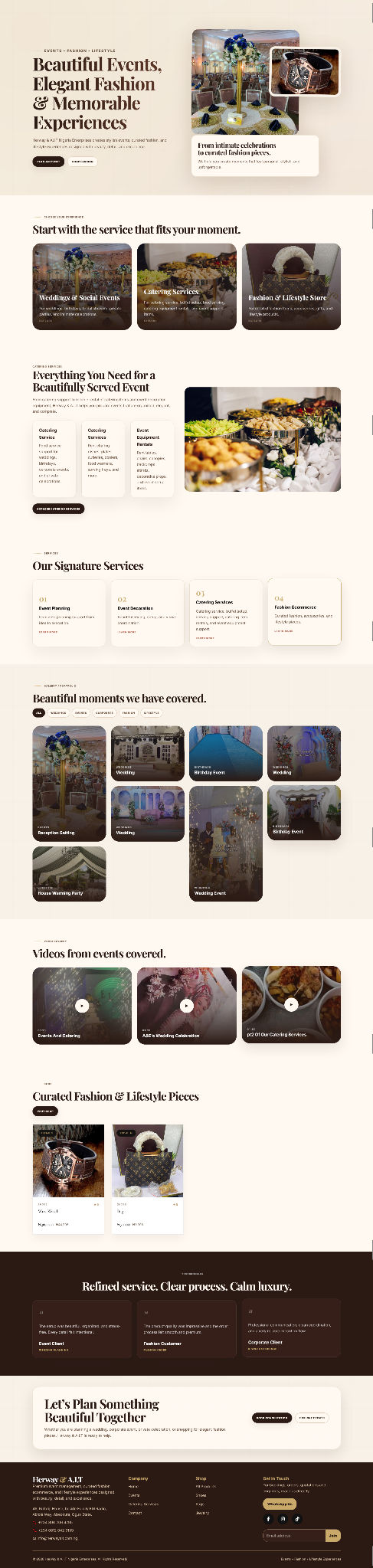 Herway A.I.T full website homepage preview